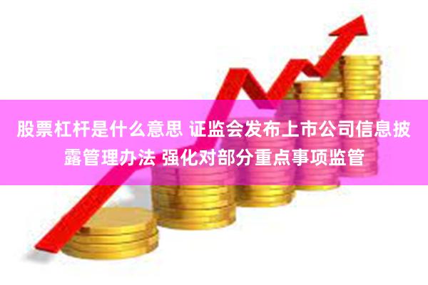 股票杠杆是什么意思 证监会发布上市公司信息披露管理办法 强化对部分重点事项监管