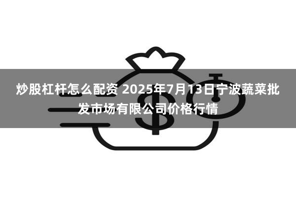 炒股杠杆怎么配资 2025年7月13日宁波蔬菜批发市场有限公司价格行情